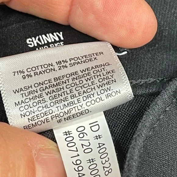 Express cotton blend skinny mid rise some stretch black pants women’s size 6R - Picture 11 of 17